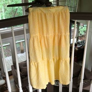 H&M yellow floral maxi skirt